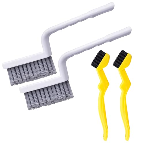 4 Stück Steife Borsten Fugenbürste Bad Fliesen, V-Form Fugenreiniger...