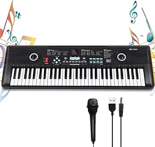 biikoosii 61 Keys Keyboard Piano, Electronic Digital Piano with Built-In Speaker Microphone, Portable Keyboard Gift Teaching for Beginners，electric piano for kids