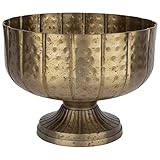 Koyal Wholesale Vintage Metal Compote Bowl (Vintage Gold, 9.5" x 7")