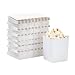 Set of 100 Popcorn Favor Boxes - 16oz Mini Paper Popcorn Containers, Popcorn Party Supplies for Movie Nights, Carnival Parties, Baby Showers and Bridal Showers White - 3 x 4 x 3 Inches