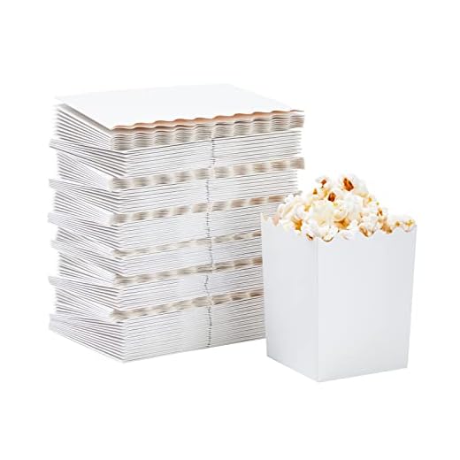 BLUE PANDA 100 Pack Mini Popcorn Boxes for Party, Bulk White Popcorn Containers for Movie Night Decorations (3 x 4 In)