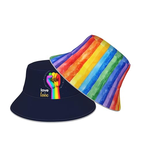 Image of Bucket Hat Double-Side-Wear Reversible Sun Hat Beach Travel Hiking for Women Men