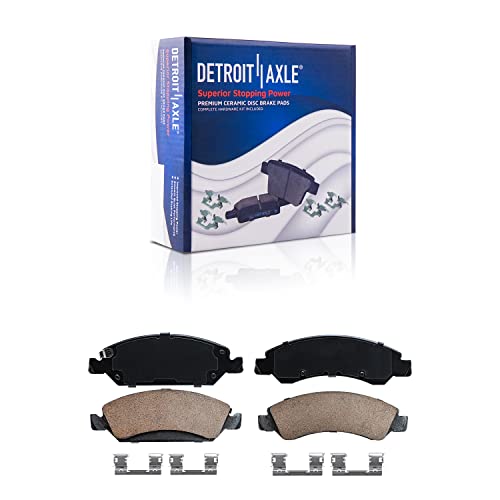 Image of Detroit Axle - Front Rear Brake Rotors Pads Brake Kit+ Inner Outer Tie Rods
