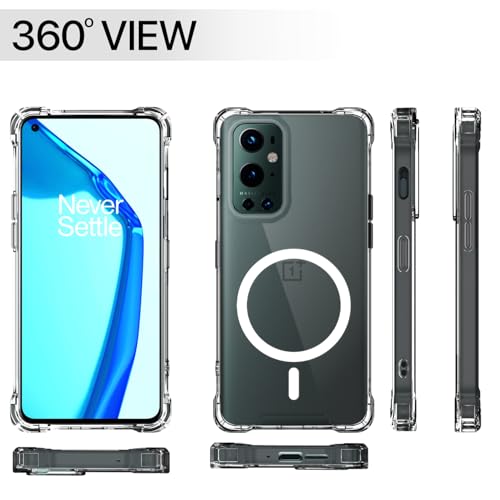 Image of Pikkme Back Cover for OnePlus 9 Pro Mag-Safe Shockproof PC + TPU Protective Case Magnetic Support Bumper Case (Transparent Mag-Safe)
