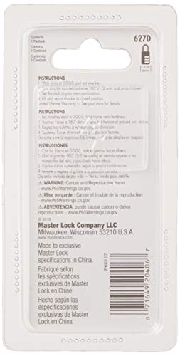Master Lock Fortress Padlock, Set Your Own Combination Luggage Lock, 1-3/16 In. Wide, 627D #TOP2