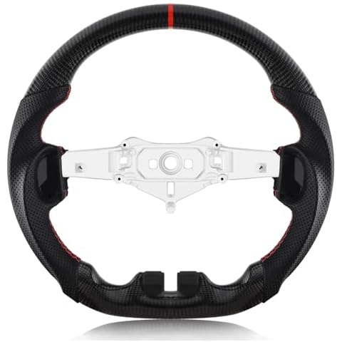 VOONKE Real Carbon Fiber Steering Wheel For Jeep Wrangler JK 2-Door/JKU 4-Door 2011-2017 D-shaped Nappa Perforated Leather Flat-bottom Steering Wheel Cover