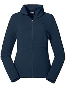 Schöffel Damen Fleece Jacket Schiara L, warme Fleecejacke mit Stretch, schnell trocknende Funktionsjacke mit Stehkragen, navy blazer, 36