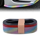2.5m Soft Rubber Car Front Bumper Spoiler Lip & Side Skirt Protector - Non-Fade Scratch-Resistant Guard Strip Air Dam, Shiny Colorful Fashion Decal, Universal for Most Vehicles (Multicolored)