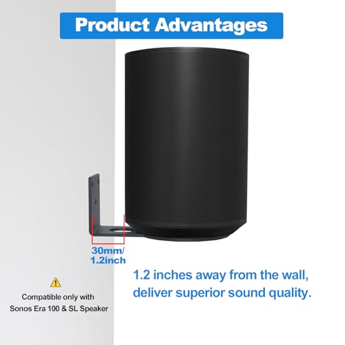 Howonder Speaker Wall Mount for Sonos ERA 100 & ERA 100 SL, 2 Pack by Howonder - Used condition - Image 4