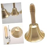 NUOBESTY Hochzeits-Klingel-Dekoration Büro-Schreibtisch-Dekoration Tee-Handglocke Weihnachtsmann Jingle-Glocke Glocke Für Lehrer Restaurant Anrufservice Metall-Holzgriff
