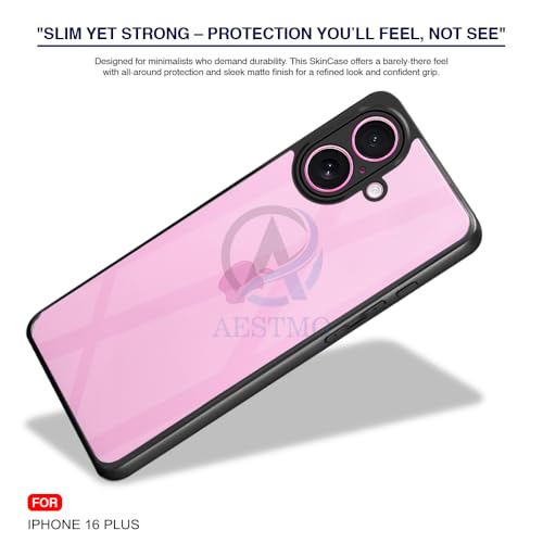 Image of AESTMO iPhone 16 Plus Back Cover | 360 Protection | Crystal Clear Hard Back Transparent | Bumper Case for iPhone 16 Plus (PC+TPU, Black Bumper)