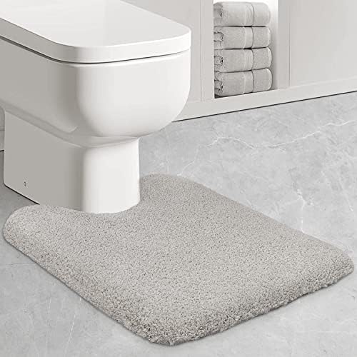 ZARCKER Bath Mat, Non Slip Bathroom Mat 40*60CM, Machine Washable Extra Water Absorbent Bath Rug, Soft and Fluffy Microfiber Bathroom Carpet - White