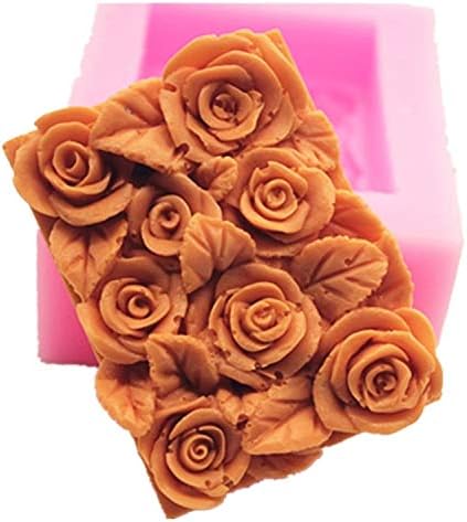 Silicone Mold Rose, 3D Flowers Craft Art Silicone Soap Molds, Plants Craft Candle Molds DIY Handmade Soap Moulds - Soap Making Supplies by YSCEN
