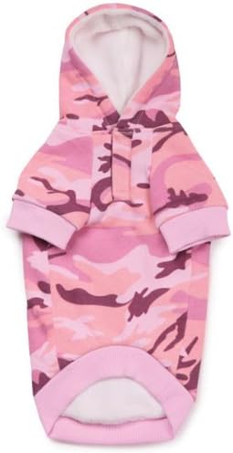 Zack & Zoey Camo Fleece Dog Hoodie, Small, 12-Inch, Pink