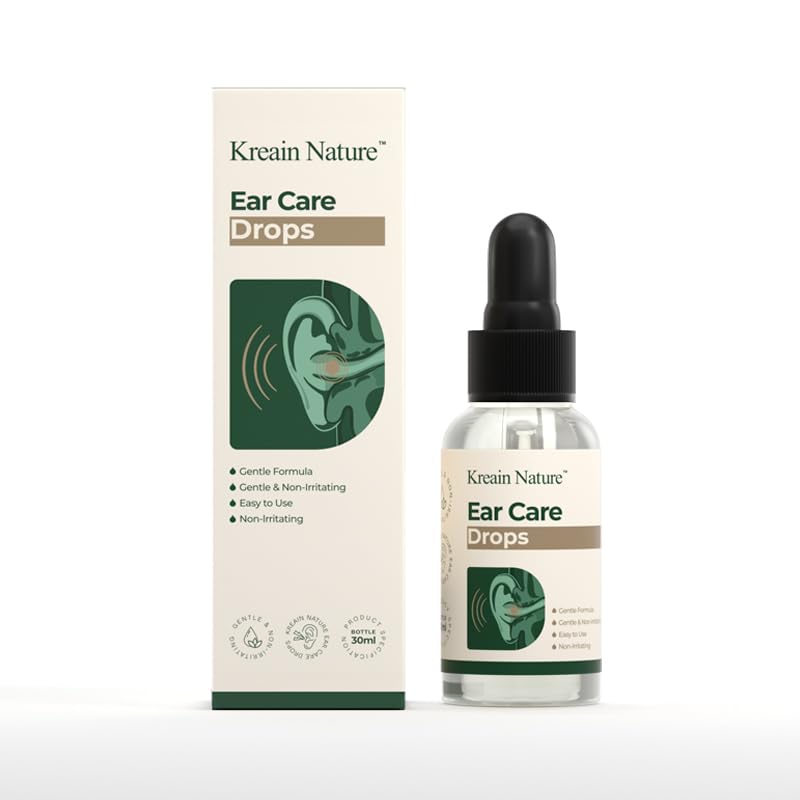 Kreain Nature Ear Care Drops for Ringing Ears Gentle Formula Ear Drop with Botanical Extracts for Tinnitus Relief
