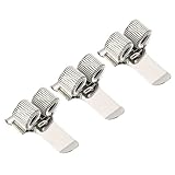 PATIKIL Pen Holder Clips, 3Pcs Metal Portable Double Spring Loop Pencil Organizer for Office Business Pocket Notebook Clipboard, Silver