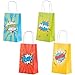 Superhero Comic Book Gift Bags – 24-Pack Kids Treat Bags with Handles, Paper Goodie Bags for Retail, Gifts, Party Favors, 4 Assorted Designs, 9 x 5.3 x 3.15 Inches