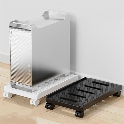 Soporte ajustable para monitor y CPU con ruedas bloqueables, blanco miniatura 5