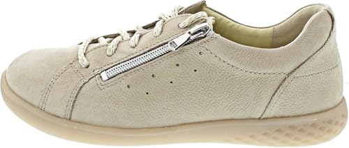 Waldläufer H-Cloe chaussures de sport à lacets beige en cuir noble et finitions