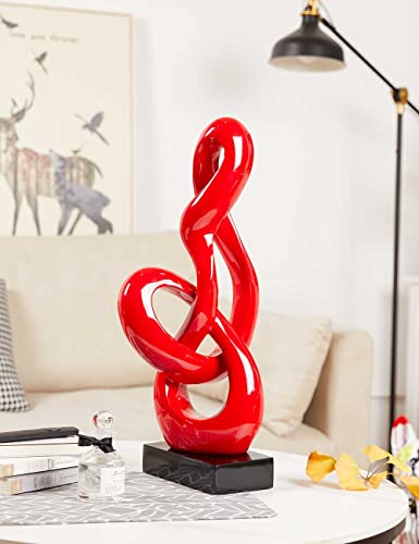 Nenbolec Music Note Sculpture Decor Treble Statue Gifts Polyresin Home Arts Red 22.5 Inch #TOP3