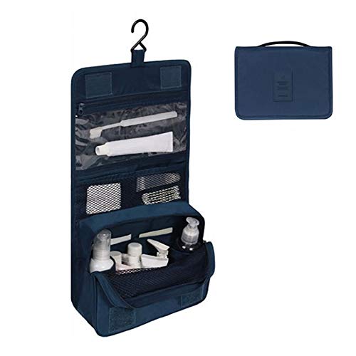 Cshopping Portable Shower Bag, Handy Shower Bag Toiletry Bag Multifunctional Cosmetic Bag Portable Makeup Pouch Hanging Travel Cosmetic Organizer for Women Men, Dark Blue