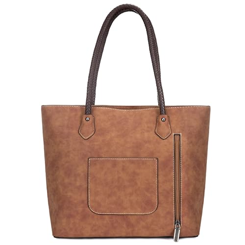Image of Montana West Woven Tote Bags for Women Purses and Handbags with Back Zipper Pocket