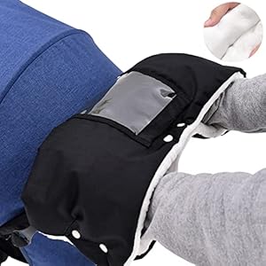 Kinderwagen Handwärmer, Yeelan Handmuff für Kinderwagen mit Verdickung Fleece Wasserdicht Kinderwagen Muff Handwärmer, Universal Handschuhe Kinderwagen für Winter