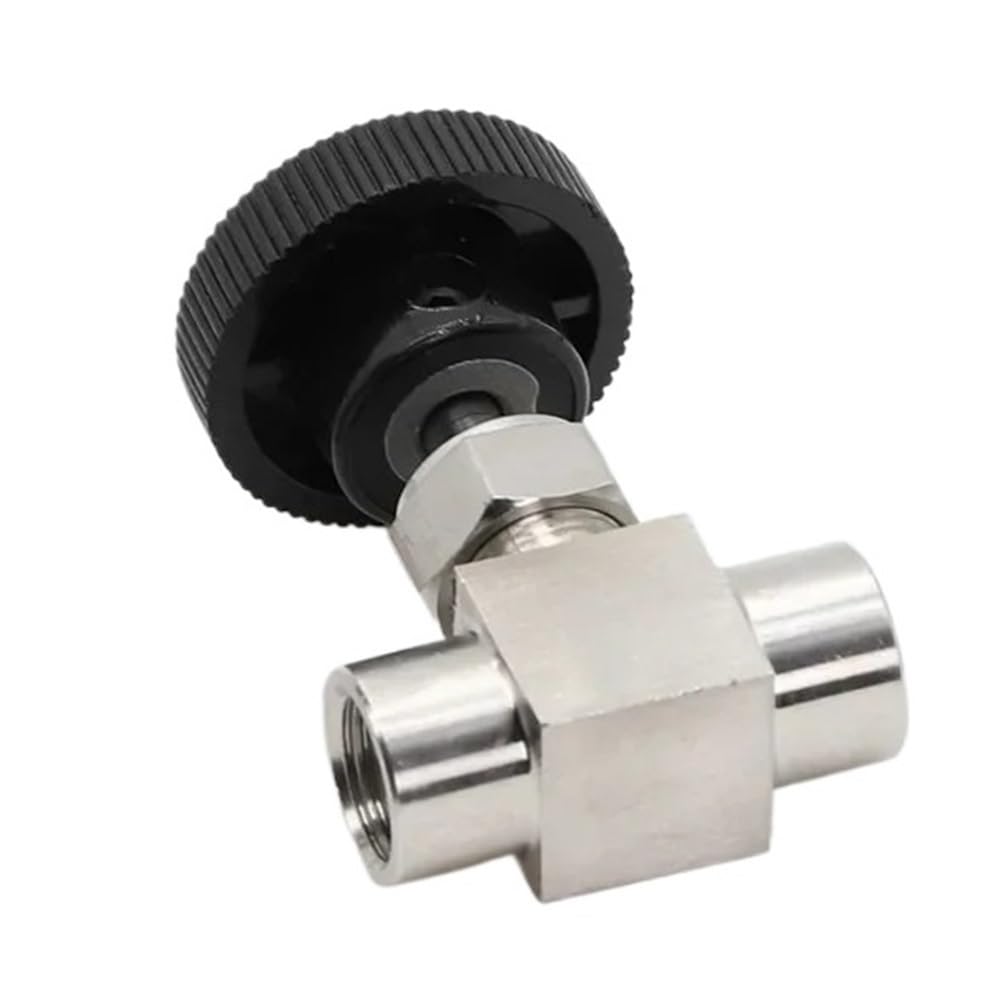 Yjqhody Women's One Color Stainless Steel Control Valve Shut Off Needle Valve Equal Thread, 304 Stainless Steel Transmission Media 1Piece(1/2Inch)