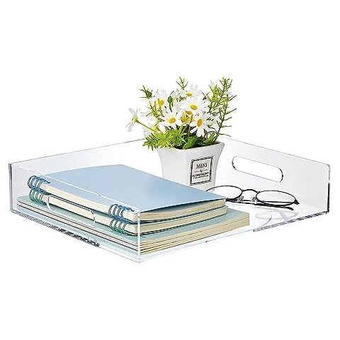 Haiansan Acrylic File Magazine Tray, Stackable Letter Tray Storage Organizer, Desk School Office Home Library Accessories Cover