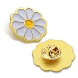 6Pcs White Daisy Flower Lapel Pin 1“ Small Daisy Award Pin For Nurses Girl Scout Daisy chrysanthemum Pins