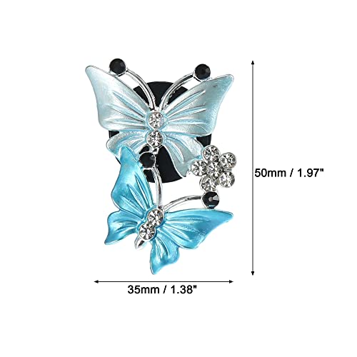 Image of X AUTOHAUX Car Butterfly Shape Clips for Air Conditioner Outlet Vent Decorations Clip Blue 4 Pcs