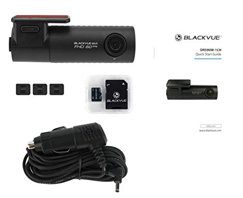 BlackVue DR590W-1CH (64 GB) Wi-Fi Dash Cam z szerokokątnym obrazem Full HD przy 60 kl./s, Sony STARVIS Night Vision, tryb parkowania i aplikacja iOS/Android