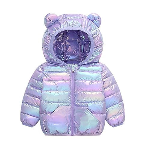 Toddler Baby Puffer Jacket with Bear Ears Boys Girls Thermal Hoodie Zip-Up Fashion Down Coat Fall Winter Warm Clothes