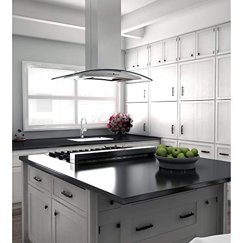 Zline 36" Convertible Vent Island Mount Range Hood In Stainless Steel & Glass (Gl14I-36) #TOP5