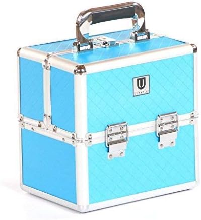 Urbanity Small Aluminium Makeup cosmetic Beauty Vanity Case Box Diamond Blue