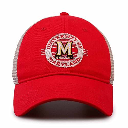 The Game NCAA Snapback - Patch Meshback - Classic Comfort - Adjustable Size - Let Everyone Know which Team You Support (Maryland Terrapins - Red, Adjustable)