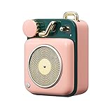 Muzen BUTTON - Wireless Speaker Bluetooth Radio Wireless Connection Portable High Volume Loudspeaker Vintage with Antique Classic Style Speaker for Home Office Kitchen Party Travel and Outdoor - PINK