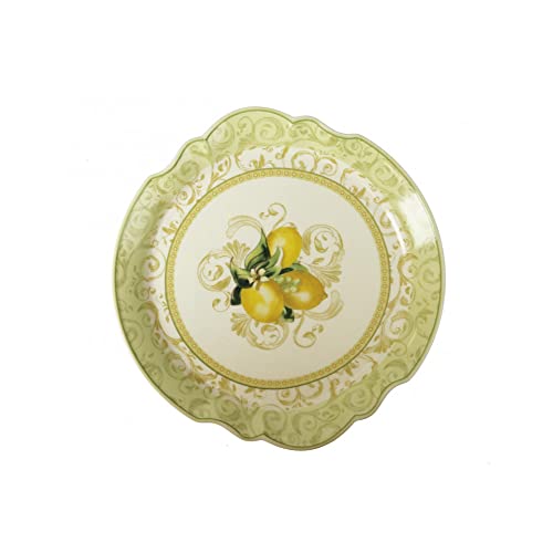 BRANDANI Vassoio Piatto da Portata Limoni 33cm Porcellana Sughero