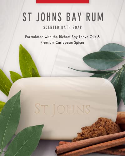 St. John Bay Rum Soap Bar | Usa Made, Triple-Milled Mens Soap Bar | Hydrating Bar Soap For Men With Olive Oil & Glycerine | Luxury Body Soap Bar For Men | (7 Oz Bar) #TOP1