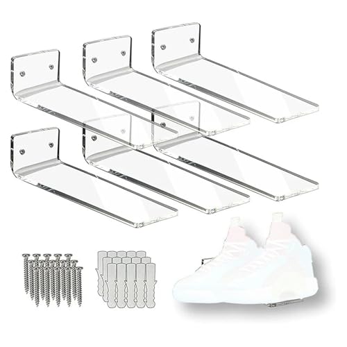 Étagère à chaussures murale lot de 6 transparentes pour rangement - 4