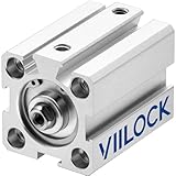 VIILOCK Pneumatic Air Cylinder 20mm Bore 25mm Stroke, Thin Air Cylinder Double Action Hydraulic Cylinders SDA 20 X 25