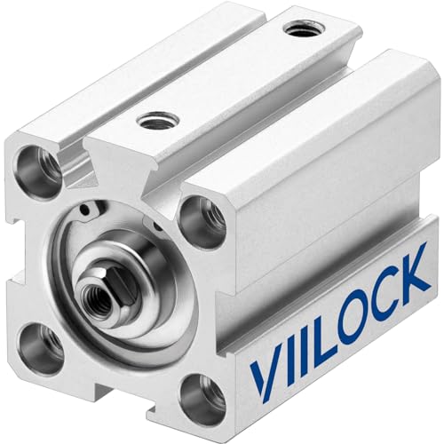 VIILOCK Pneumatic Air Cylinder 20mm Bore 25mm Stroke, Thin Air Cylinder Double Action Hydraulic Cylinders SDA 20 X 25