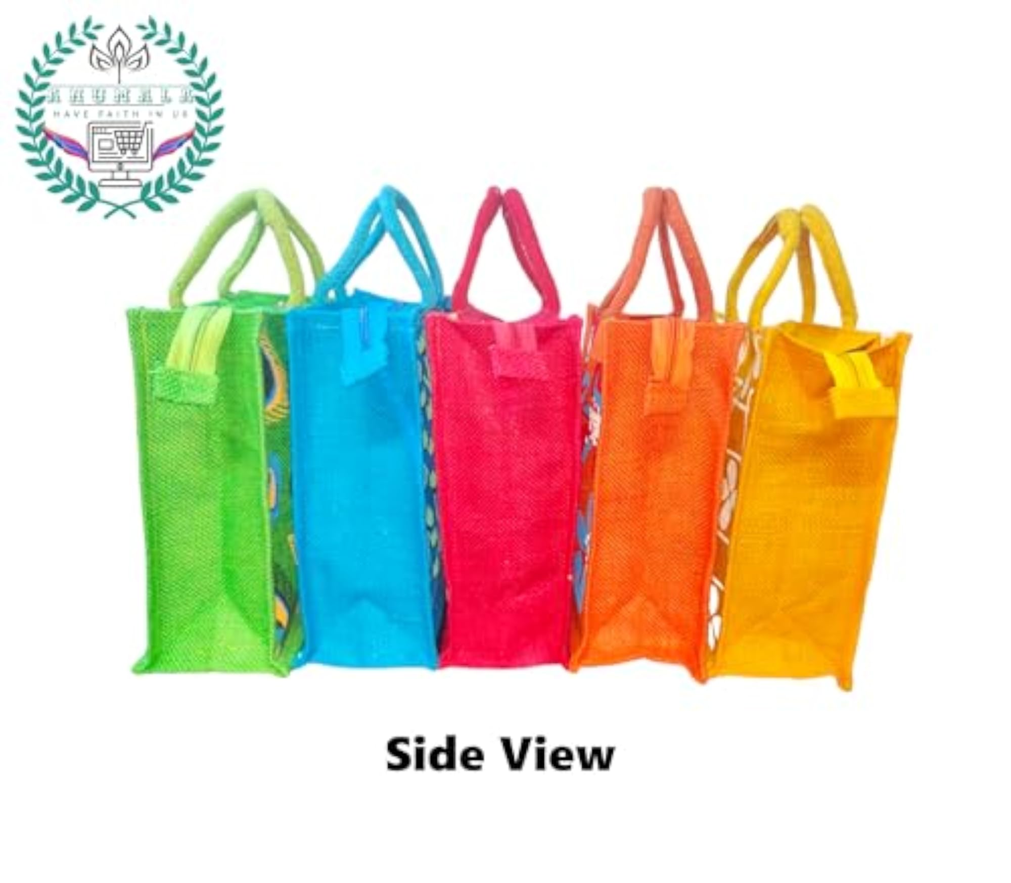 Eco-Friendly Jute Tote Bag, Beautiful Print
