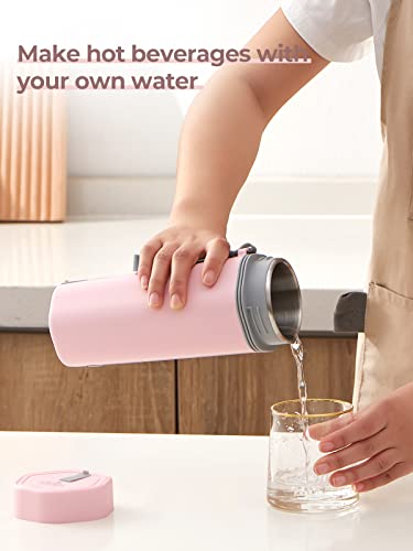 balbali Chaleira elétrica portátil para viagens - Pequena garrafa térmica/garrafa de aquecimento/gar