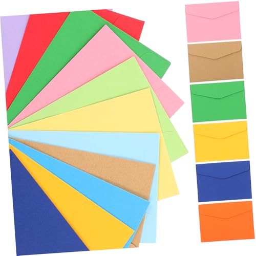 TOYZFRIENDY 140個 コンパクト迷?彩色封筒 無地カード用 多機能ポータブル招待状用 紙製 結婚式 誕生日 お礼状 カード収納