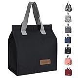 TELLUMO Lunch bag, Insulated Lunch Bag for Women Men Large Lunch Box Container Reusable Leakproof Tote for Office, Work, School, Beach or Travel (Black)