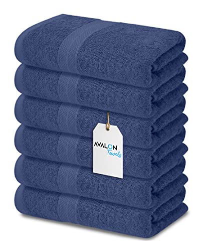 Avalon Bath Towels For Bathroom 100% Cotton Electric Blue Bathroom Towels Pack Of 6 (22X44 Inches) - Quick Drying Bath Towels Set Small, Light Weight & Absorbent Perfect Gym & Pool Towel Set #TOP26