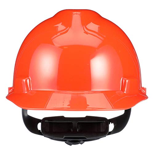Msa 475361 V-Gard Cap Style Safety Hard Hat With Fas-Trac Iii Ratchet Suspension | Polyethylene Shell, Superior Impact Protection, Self Adjusting Crown-Straps Standard Size In Orange #TOP2