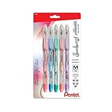Pentel Sunburst Metallic Gel Pen, Medium Line, Permanent, Assorted Ink, 5 Pack (K908MBP5M1)