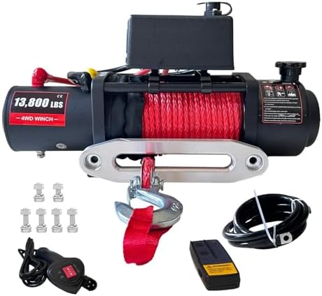 13800lbs Electric Winch 12V, IP67 Waterproof Off-Road Truck Winch...